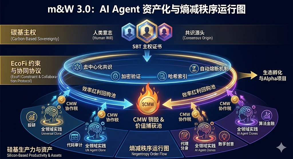 m&W 3.0 AI 代理资产化与熵减闭环工作流